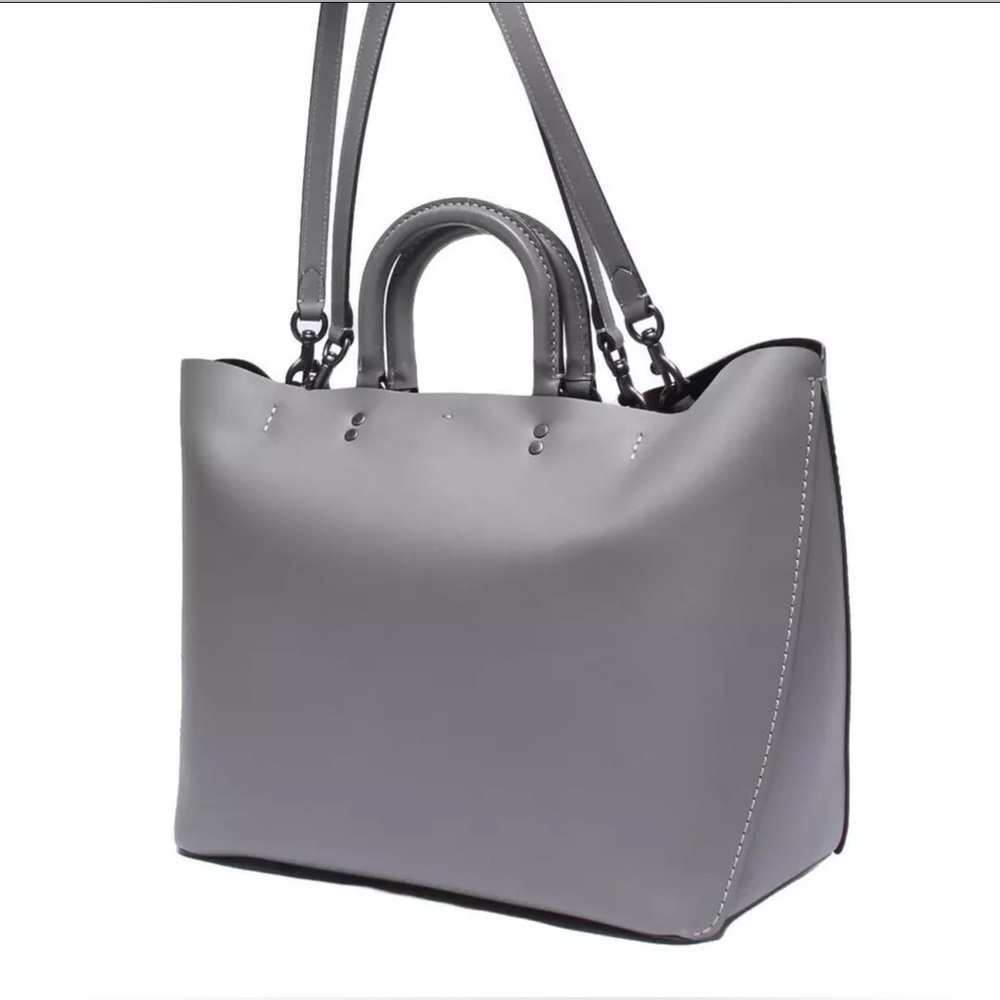 Coach 1941 Rogue Tote Heather Gray Glovetanned Calf Leather Shoulder Bag $795